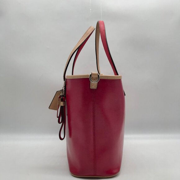 Coach Pink & Tan Leather Park Metro Convertible Tote F26731 - Picture 3 of 11